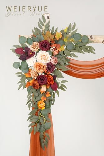 Wedding Arch Flowers Kit with Sheer Drape and Zip Ties