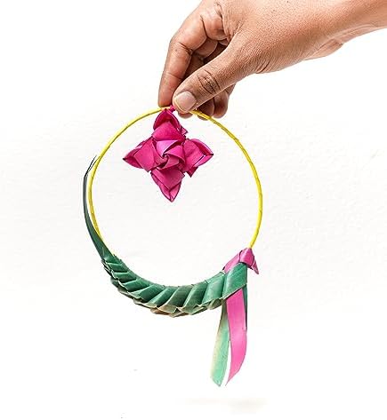Palm Leaf Round Parrot Hanging Decor - Pack of 5