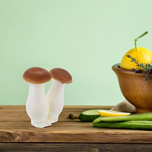 2pcs Realistic Fake Mushroom Decor Artificial Vegetable Models