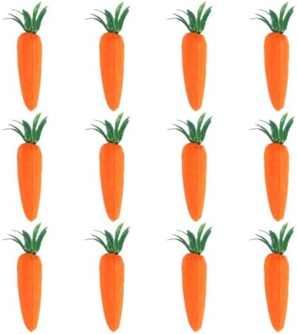 LOGOFUN 12PCS Artificial Carrots for DIY Easter Decor