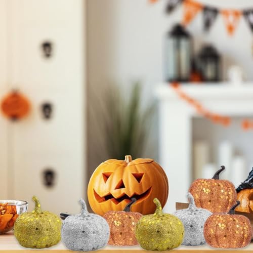 12Pcs Realistic Foam Artificial Pumpkins for Decorations
