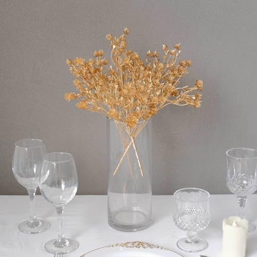 Efavormart 4 Pack Metallic Gold Babys Breath Flower Bouquets