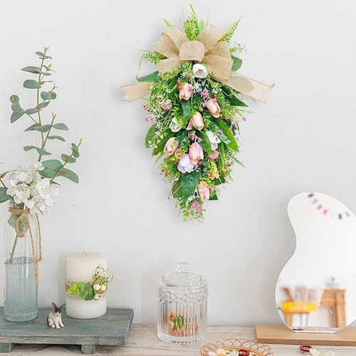 Belupai Tulips Teardrop Swag Decor