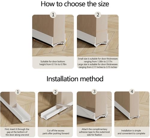 Door Draft Stopper 39 Inch Adjustable Heavy Duty Weather Stripping Seal