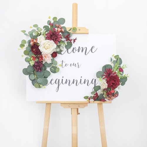 2pcs Wedding Arch Flowers with Cable Ties and Stems
