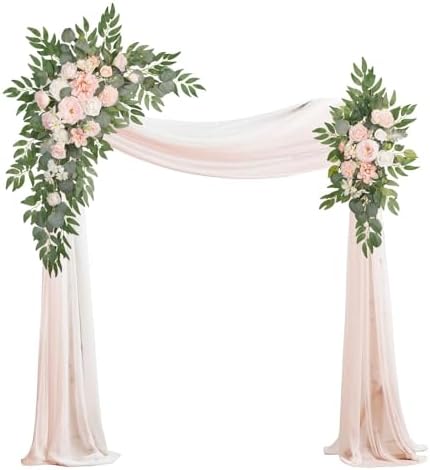 Artificial Flower Arch Kit 4 Pieces Flamingo Pink Rose Decor