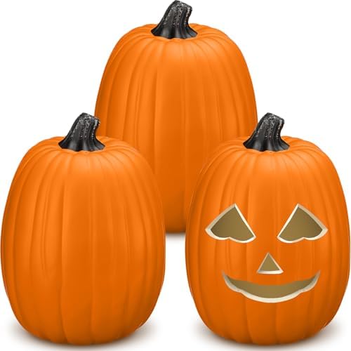 3 Pcs Carvable Foam Pumpkin Decor Set