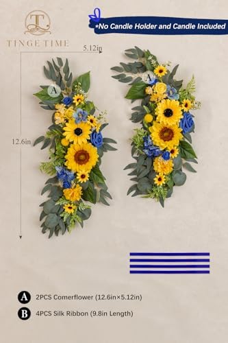 TINGE TIME 2pcs Artificial Flower Candelabras for Wedding Decor