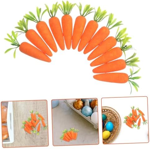 Easter Carrot Basket Decor 12pcs Fake Plastic Carrots
