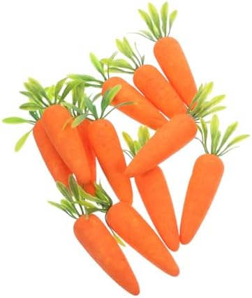 Easter Carrot Basket Decor 12pcs Fake Plastic Carrots
