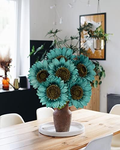 Hollyone Large Silk Sunflowers Artificial Flowers 6PCS 26 Long Stem Bouquet
