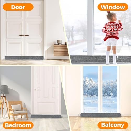 Homecozy 36 Inch Weighted Under Door Draft Stopper - Beige