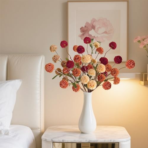 Fall Flowers Artificial 10 Pcs Fake Mums Decor