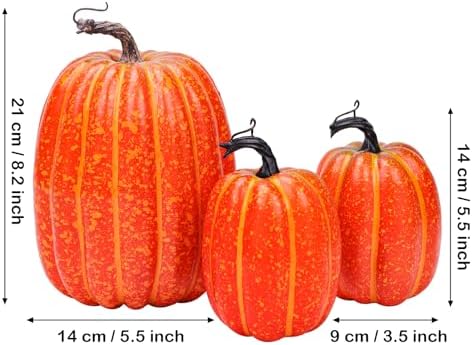3pcs Artificial Foam Pumpkins DIY Halloween Decoration