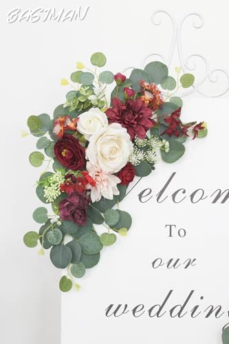 2pcs Wedding Arch Flowers with Cable Ties and Stems