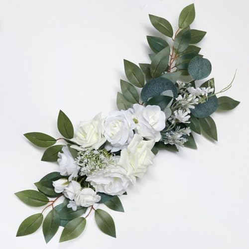 S_SSOY Artificial Wedding Arch Flowers 2 Pack White