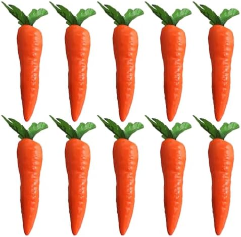 Amosfun 10PCS Lifelike Carrot Decor for Home Easter DIY