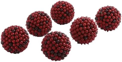 Nearly Natural 5 Inch Red Berry Ball Set of 6