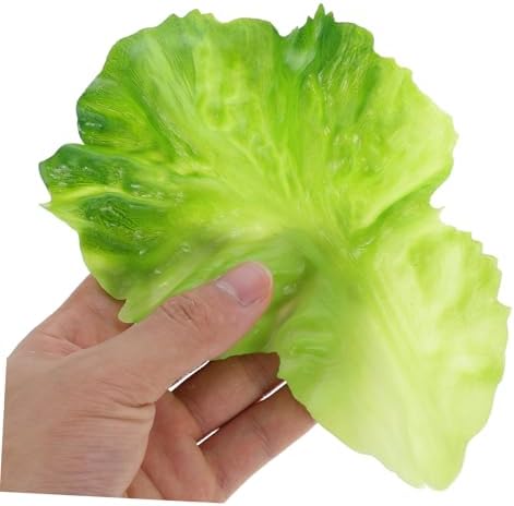 VICASKY 4pcs Artificial Lettuce Leaves Realistic Kitchen Decor
