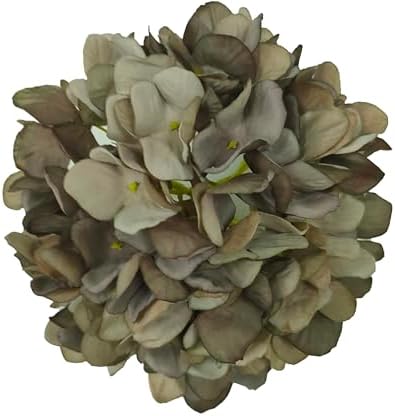71 Inch Coffee Hydrangea Artificial Flowers Heads 10 Pcs