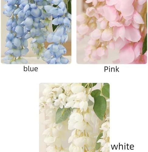 47 Inch Silk Amber Wisteria Artificial Flowers 2 Branches