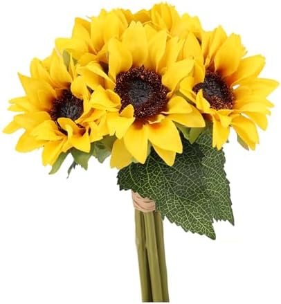 6PCS Artificial Sunflowers Bouquet Faux Flowers for Decor