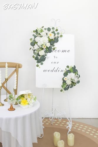 2pcs Wedding Arch Flowers Welcome Sign Decorations
