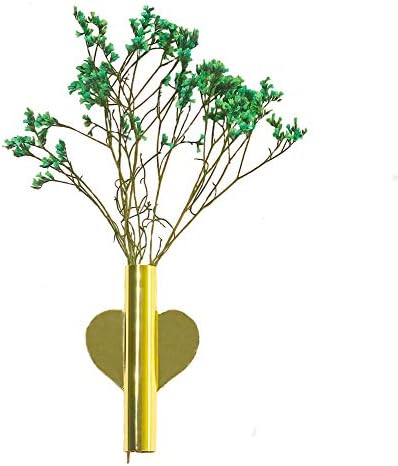 Heart Shaped Wall Mounted Flower Tube in Gold