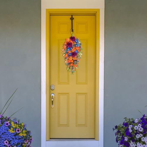 217 Inch Artificial Daisy Hydrangea Hanging Flower Basket