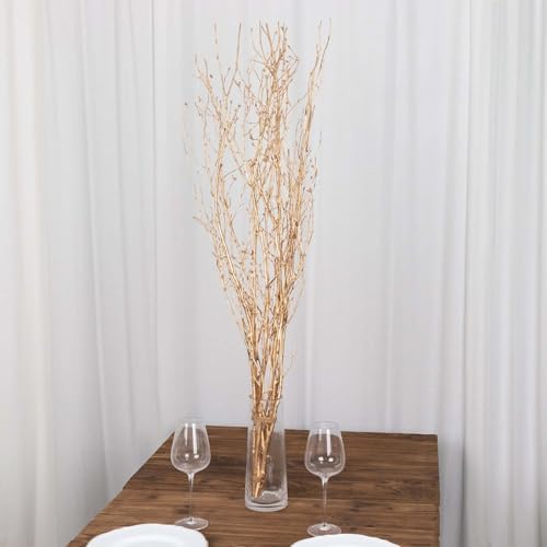 Efavormart 6 Pack Metallic Gold Birch Branches 46 Inch Vase Fillers