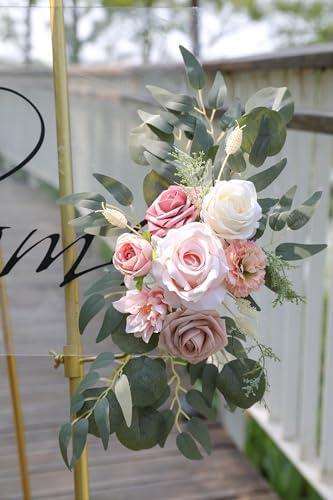 GAATEEK Artificial Dusty Rose Wedding Arch Flowers Pack of 2