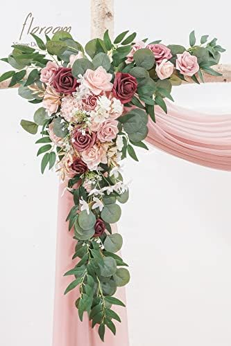 Floroom Arch Flowers with Drapes Kit - 4 Piece Set