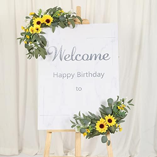 HW 2pcs Artificial Wedding Arch Flowers with Sunflower