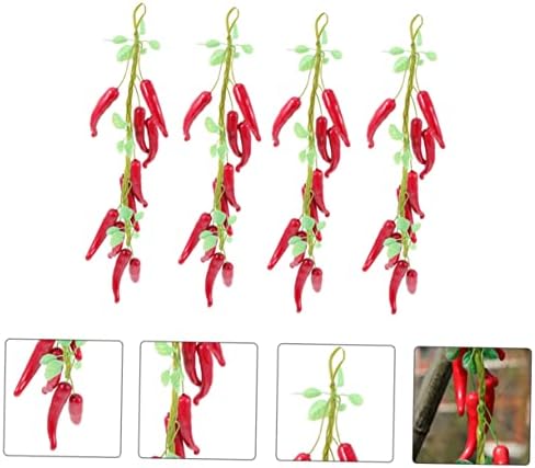 4pcs Simulated Chili Decor Artificial Pepper Farmhouse Hanging Decor