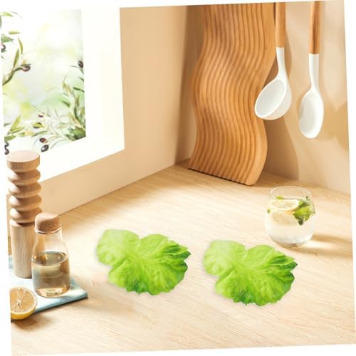 VICASKY 4pcs Artificial Lettuce Leaves Realistic Kitchen Decor