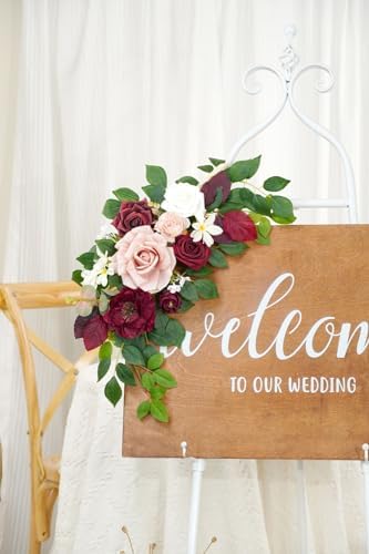 Piklado Wedding Decor Welcome Sign Flower Backdrop Garland 1