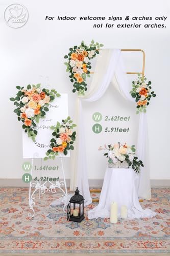 Odouzy Pack of 2 Artificial Wedding Arch Flowers