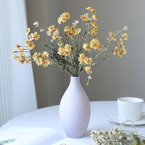 Belupai 8Pcs Artificial Daisy Flower Bouquet with Stems