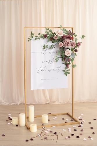 Lings Moment Dusty Rose Mauve Artificial Flower Swag Arch Decor