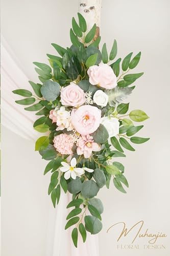 Artificial Flower Arch Kit 4 Pieces Flamingo Pink Rose Decor