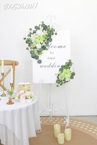 2pcs Wedding Arch Flowers Welcome Sign Decorations 1