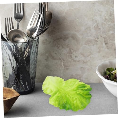 VICASKY 4pcs Artificial Lettuce Leaves Realistic Kitchen Decor