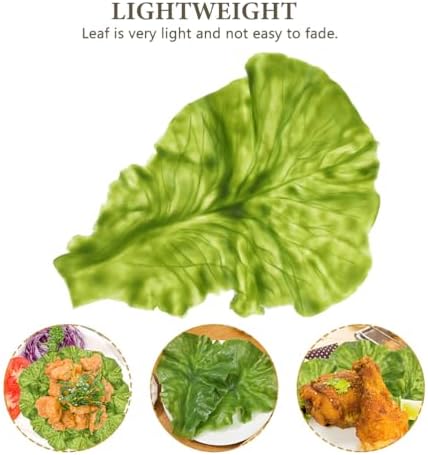 LOGOFUN 5Pcs Artificial Lettuce Leaves Lifelike Decor Props