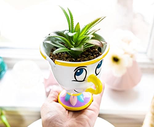 Disney Beauty and The Beast Chip 3-Inch Ceramic Planter