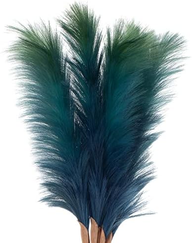 7Pcs Blue Artificial Pampas Grass Decor