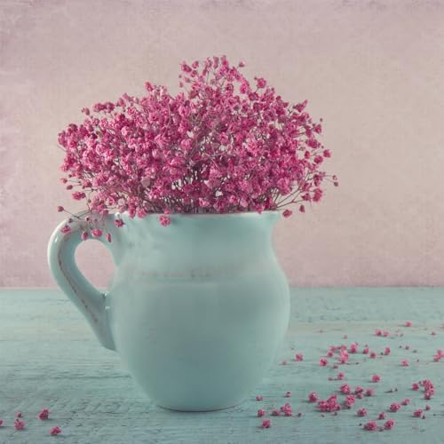 MECCANIXITY Artificial Dried Babys Breath Flowers 17 Inch Blue 3 Pcs