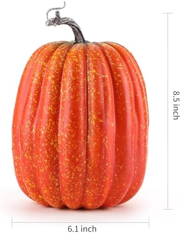 WESAPPINC 2PCS Large Orange Artificial Pumpkins for Seasonal Decor
