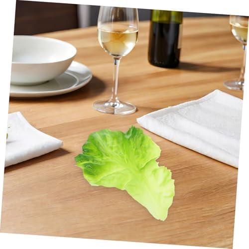 VICASKY 4pcs Artificial Lettuce Leaves Realistic Kitchen Decor
