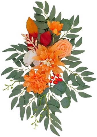 Menolana 2X Artificial Orange Floral Swag Wedding Arch Decor