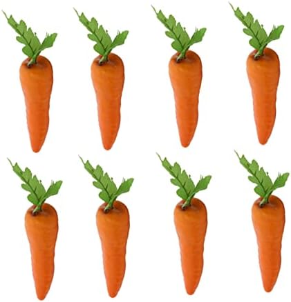Cabilock 8Pcs Realistic Fake Carrots Artificial Vegetable Decorations